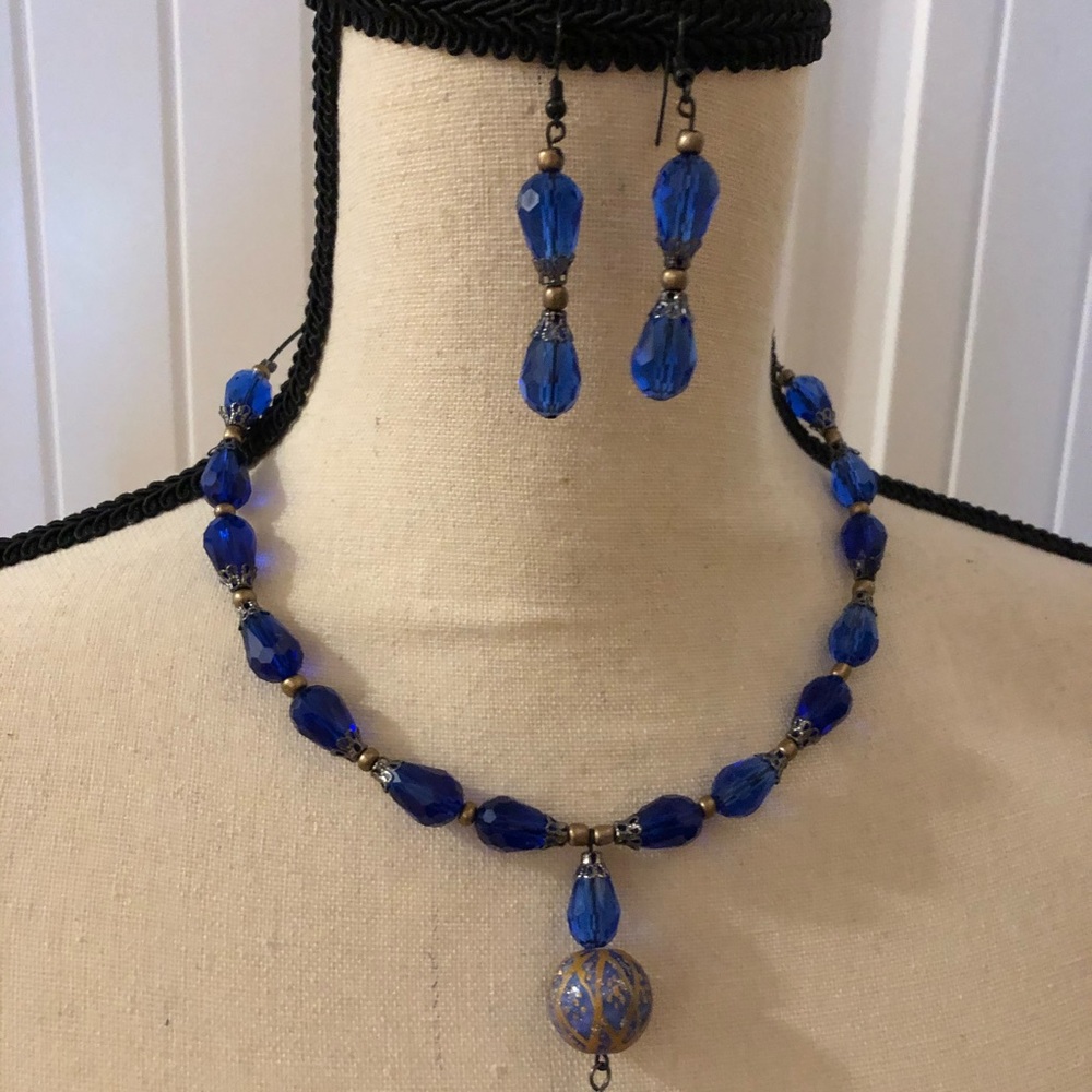 Glasshouse custom made necklace and earring set